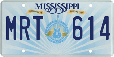 MS license plate MRT614