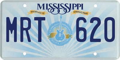 MS license plate MRT620