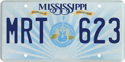MS license plate MRT623