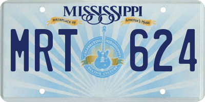 MS license plate MRT624
