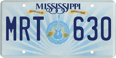 MS license plate MRT630