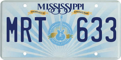 MS license plate MRT633