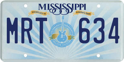 MS license plate MRT634