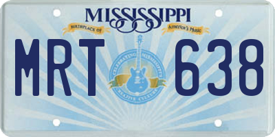 MS license plate MRT638