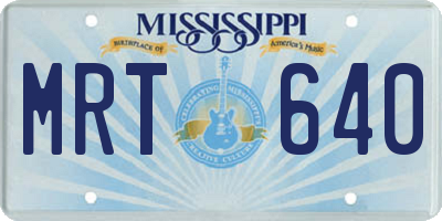 MS license plate MRT640