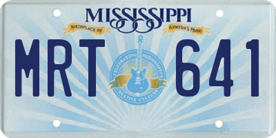 MS license plate MRT641