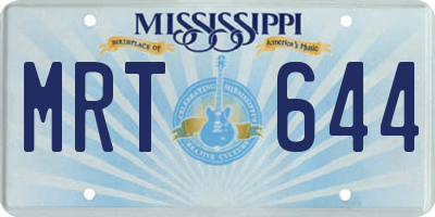 MS license plate MRT644