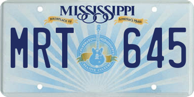 MS license plate MRT645