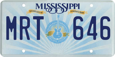 MS license plate MRT646