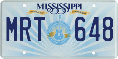 MS license plate MRT648