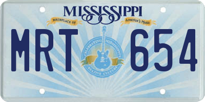 MS license plate MRT654