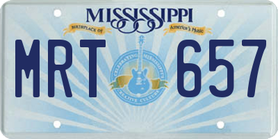 MS license plate MRT657