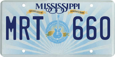 MS license plate MRT660
