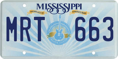 MS license plate MRT663