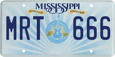 MS license plate MRT666