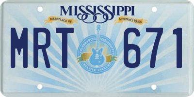 MS license plate MRT671