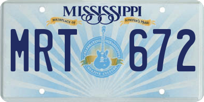 MS license plate MRT672