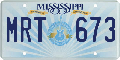 MS license plate MRT673