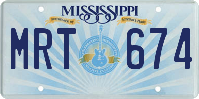 MS license plate MRT674