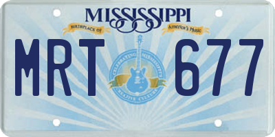MS license plate MRT677