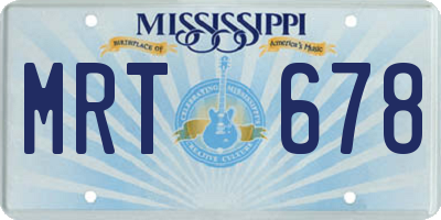 MS license plate MRT678