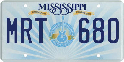 MS license plate MRT680
