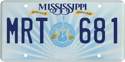 MS license plate MRT681
