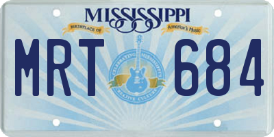 MS license plate MRT684