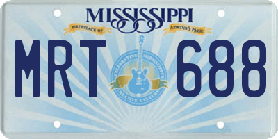 MS license plate MRT688