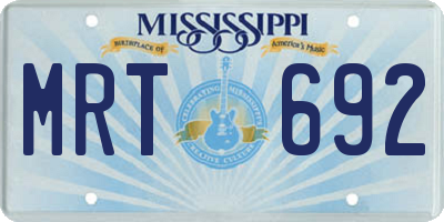 MS license plate MRT692