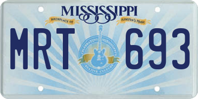 MS license plate MRT693