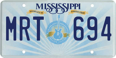 MS license plate MRT694