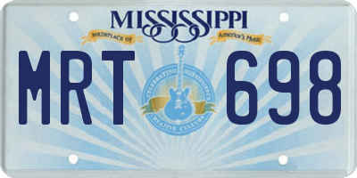 MS license plate MRT698