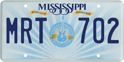 MS license plate MRT702