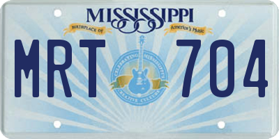 MS license plate MRT704