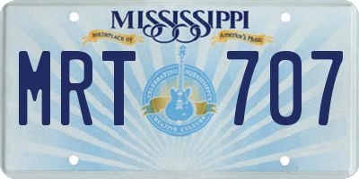 MS license plate MRT707