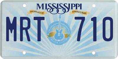 MS license plate MRT710