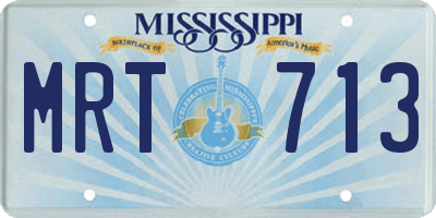 MS license plate MRT713