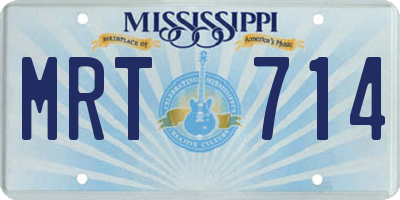 MS license plate MRT714