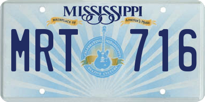 MS license plate MRT716