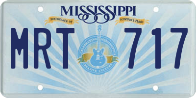 MS license plate MRT717