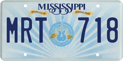 MS license plate MRT718