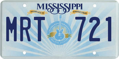 MS license plate MRT721