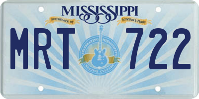 MS license plate MRT722