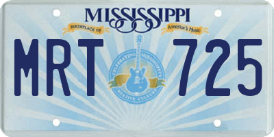 MS license plate MRT725