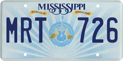 MS license plate MRT726