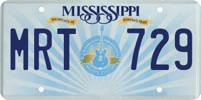 MS license plate MRT729