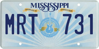 MS license plate MRT731