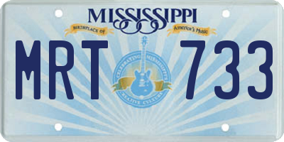 MS license plate MRT733