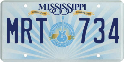 MS license plate MRT734
